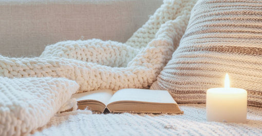 Wellness month with candles and books