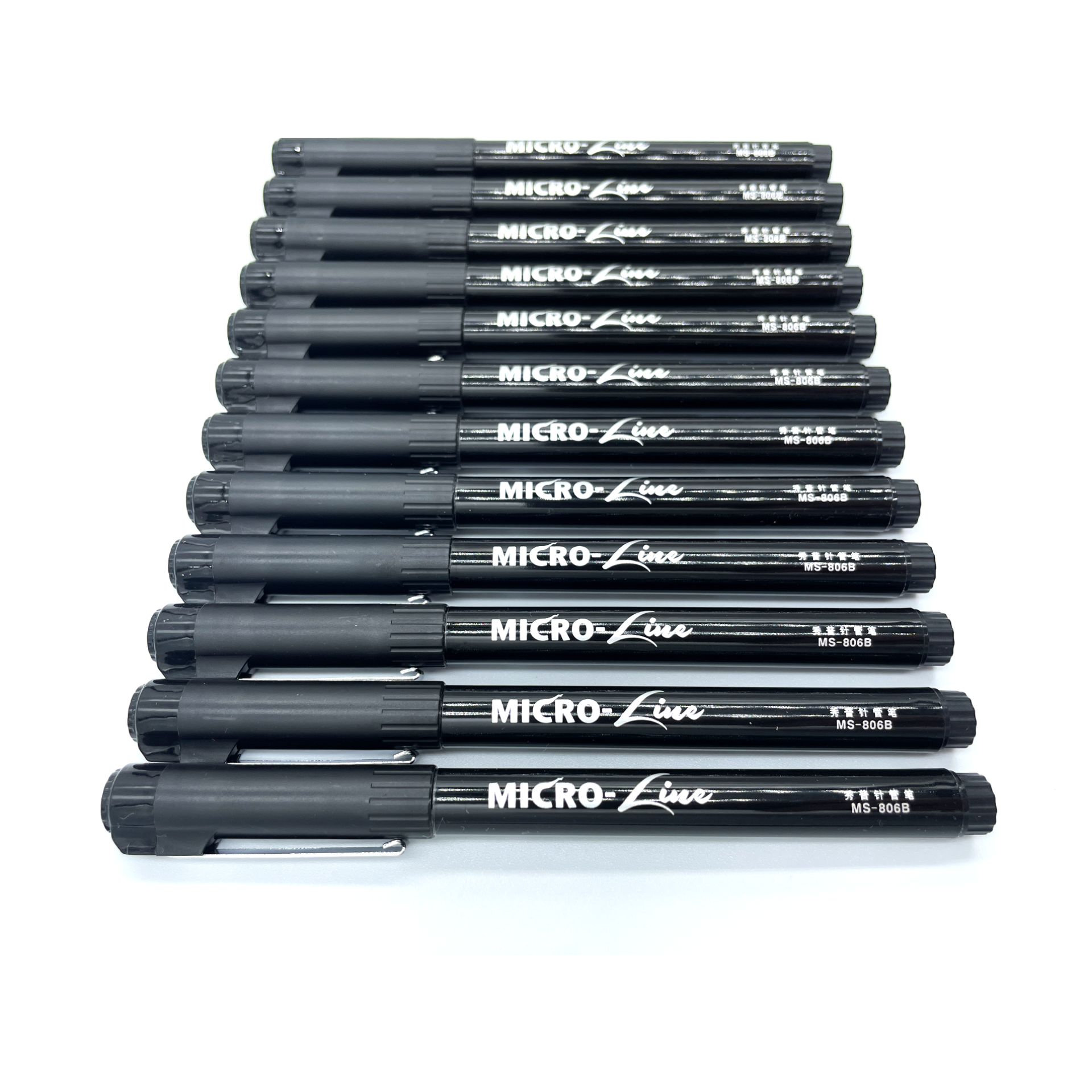 Black Fineliner Needle Point Drawing Pen Set, 12 pcs