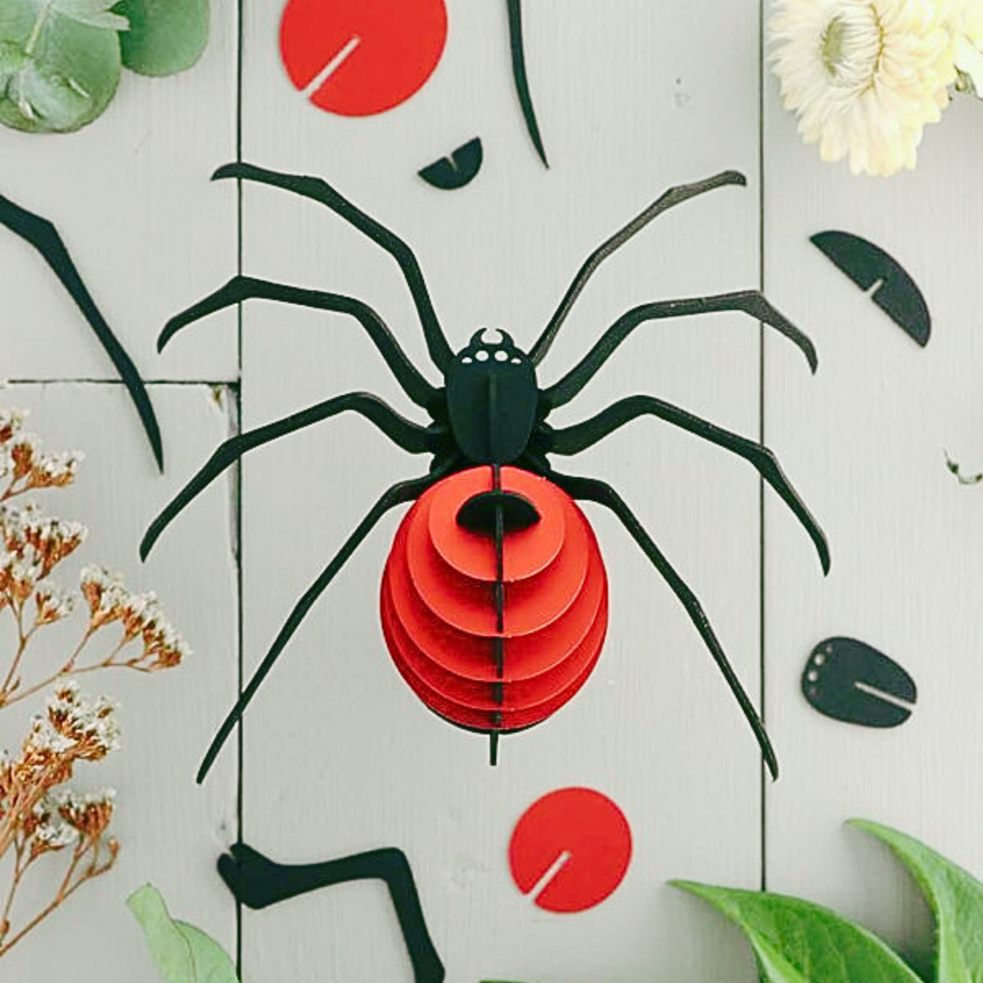 A red spider - 3D Paper DIY KIT