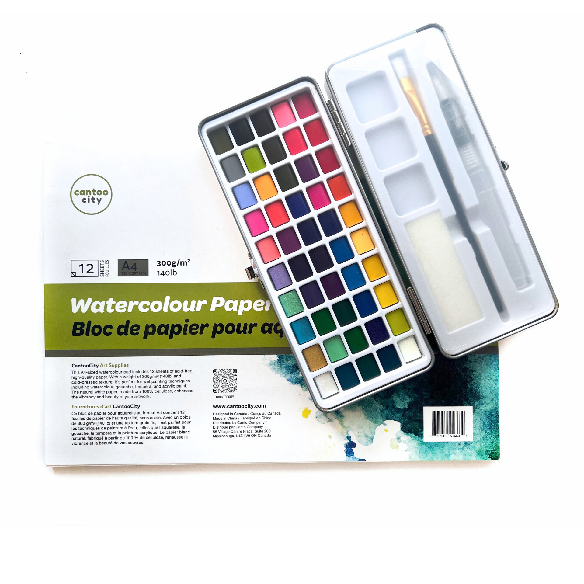CantooCity 50 Colour Watercolour Set