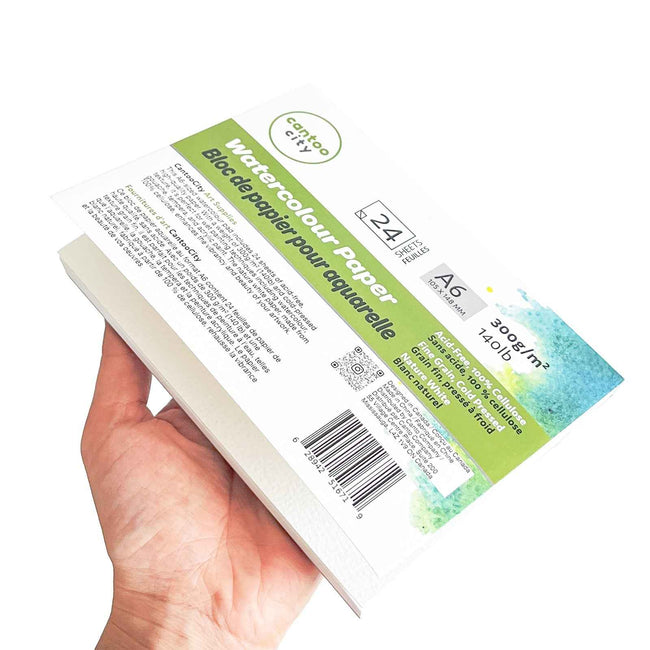 CantooCity A6 Watercolor Pad - Cold Press, 100% Cellulose