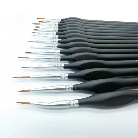 Cantoo City 15 Pcs Miniature Paint Brush Set