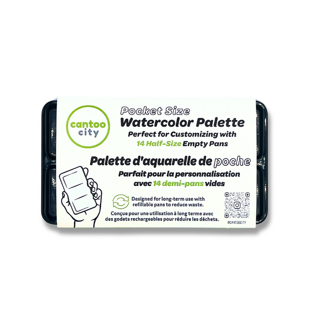 Cantoo City Watercolor Palette with 14 Half-Size Empty Pans