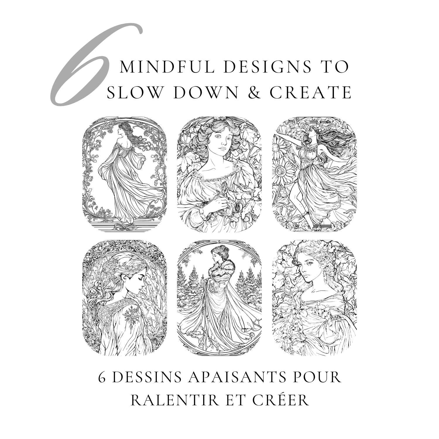 Coloring_e-Book Digital artbook Digtal sketching Art Nouveau 