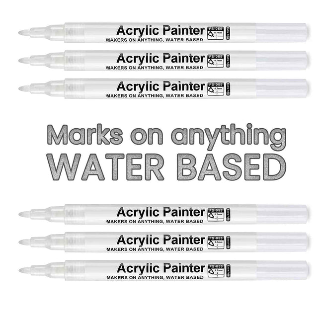 Flysea Acrylic Paint Pen Bundle (Open box 12 Units) - White