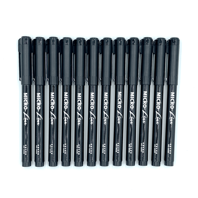 Black Fineliner Needle Point Drawing Pen Set, 12 pcs - Cantoo City - Drawing Pencils -  - Cantoocity