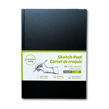 Cantoo City A4 Sketchbook – Black Hard Cover, 100 Pages - Cantoo City - Sketch Book -  - Cantoocity
