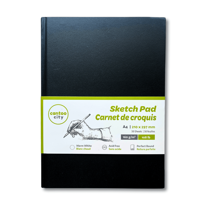 Cantoo City A4 Sketchbook – Black Hard Cover, 100 Pages - Cantoo City - Sketch Book -  - Cantoocity