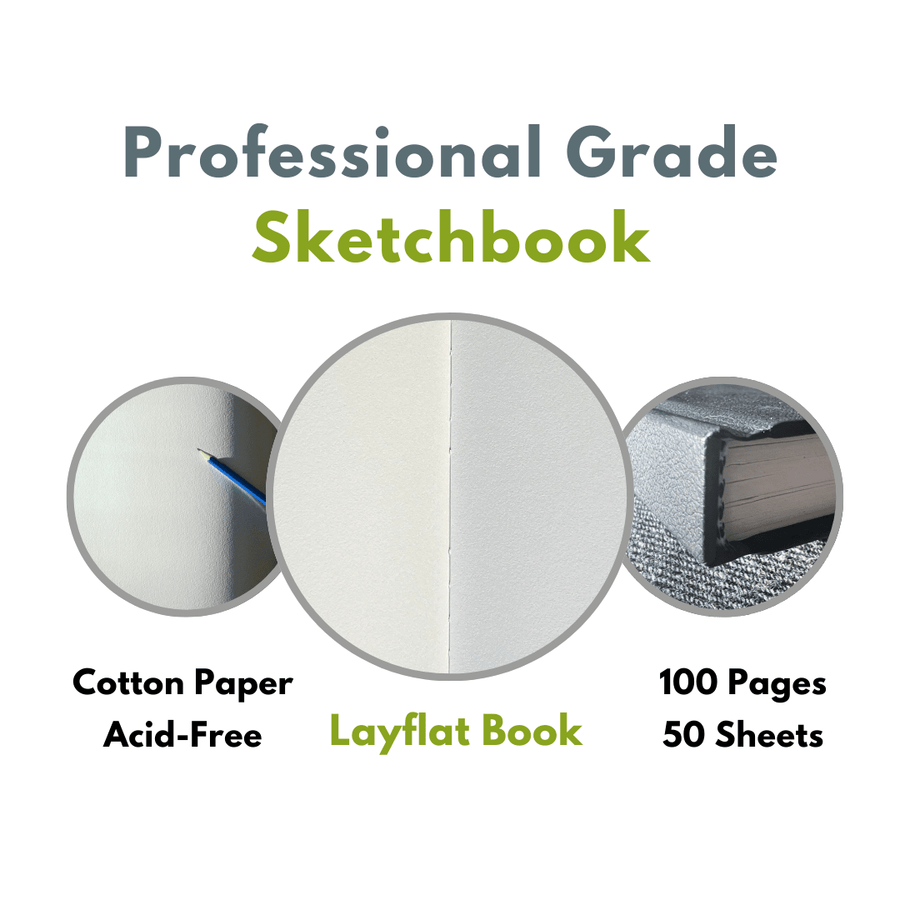 Cantoo City A4 Sketchbook – Black Hard Cover, 100 Pages - Cantoo City