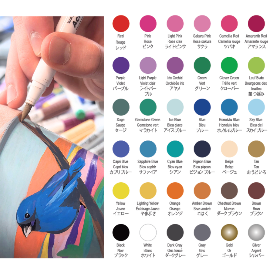 CantooCity 36 Color Acrylic Paint Marker Set - Cantoo City