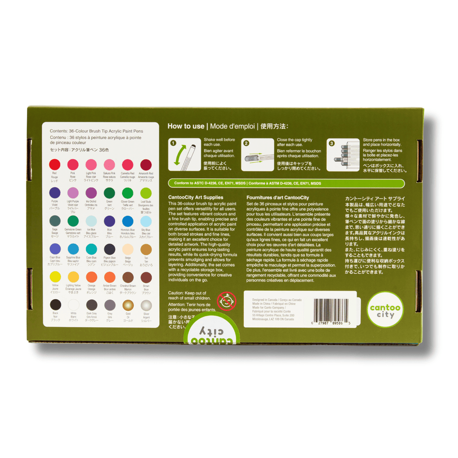 CantooCity 36 Color Acrylic Paint Marker Set - Cantoo City