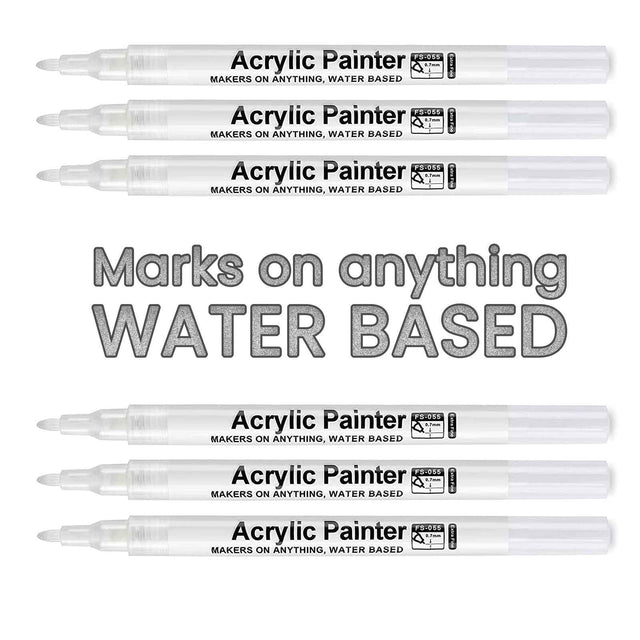 Flysea Acrylic Paint Pen Bundle (Open box 12 Units) - White - Cantoo City - Acrylic Paint Pen Bundle -  - Cantoocity