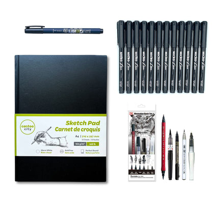 Set de inicio de tinta y líneas