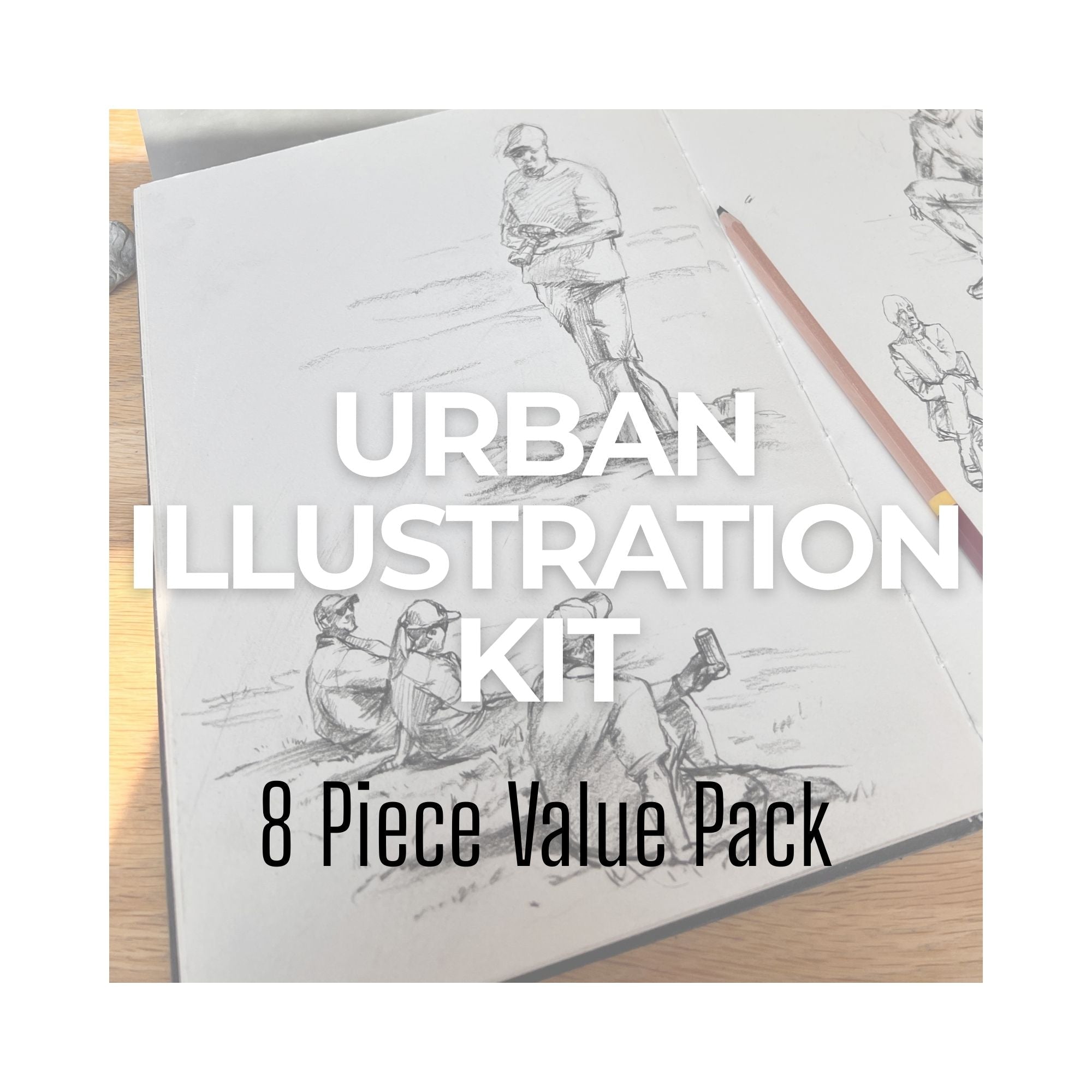 Urban Illustration Kit - 8 pcs - For Sketching, Coloring & Drawing Cantoo City Cantoo City Cantoo City