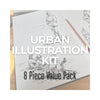 Urban Illustration Kit - 8 pcs - For Sketching, Coloring & Drawing Cantoo City Cantoo City Cantoo City