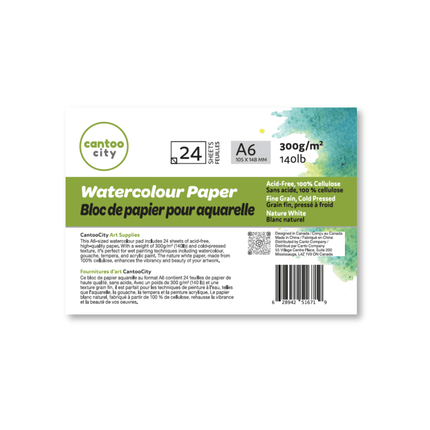 CantooCity A6 Watercolor Pad - Cold Press, 100% Cellulose - Cantoo City - Watercolor Pad -  - Cantoocity