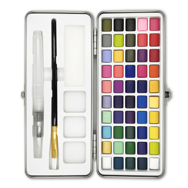 CantooCity 50 Colour Watercolour Set - Cantoo City - Watercolour Set - all-in-one kit that balances variety with portability