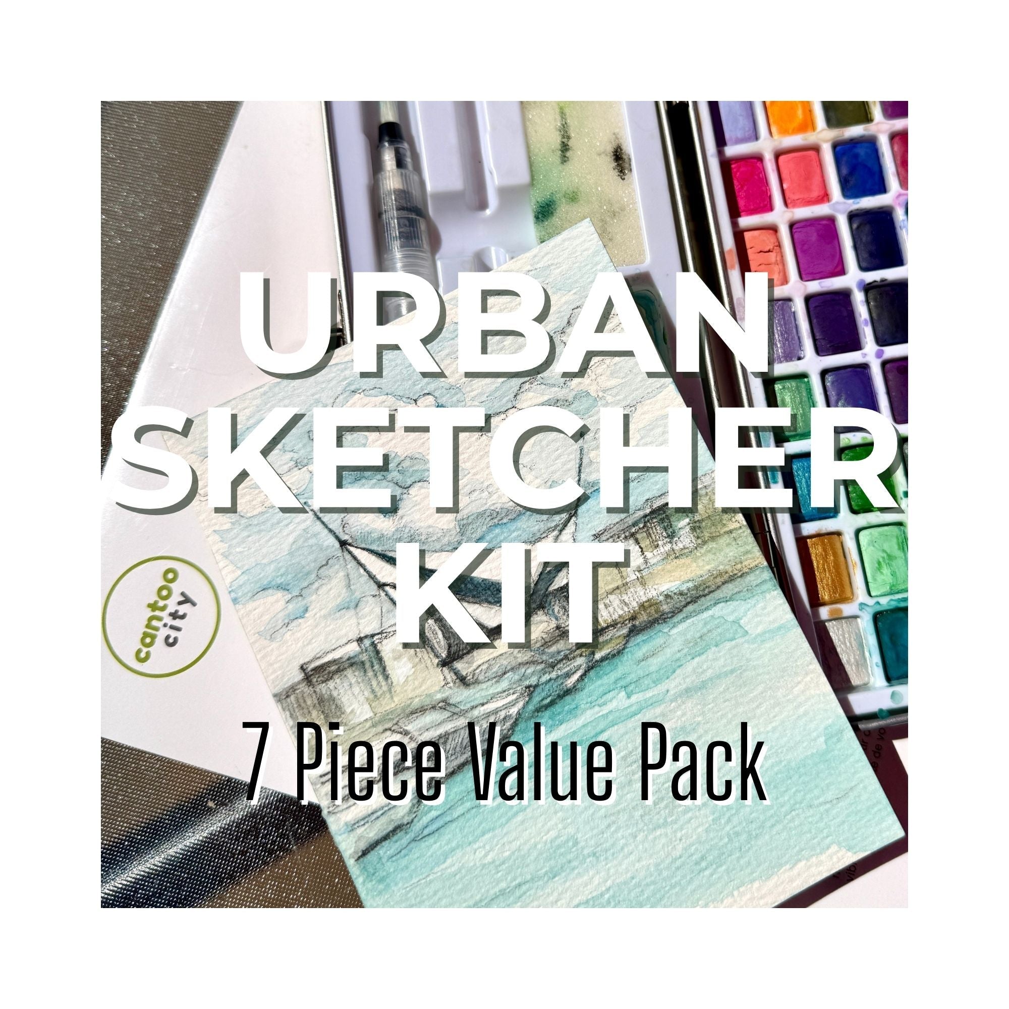 Urban Sketcher Kit - 7 pcs - Cantoo City - Complete urban sketching kit with 7 essential pieces for artists on-the-go